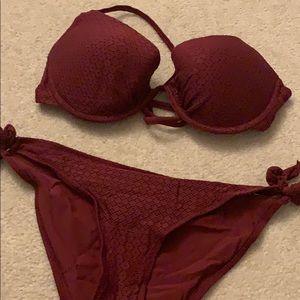H&M maroon bathing suit. Read description for size